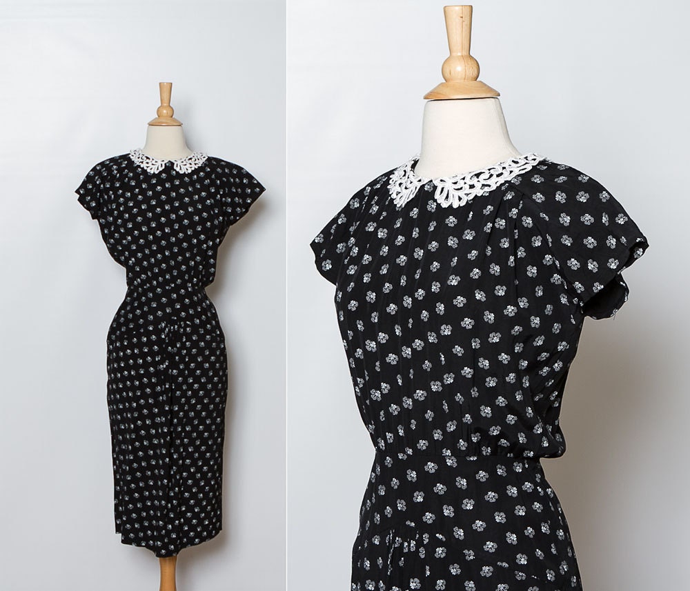 vintage black and white dress
