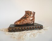Vintage Bronze Baby Shoe Bookend