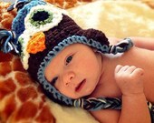 Crochet Owl Hat Newborn to 12 Months