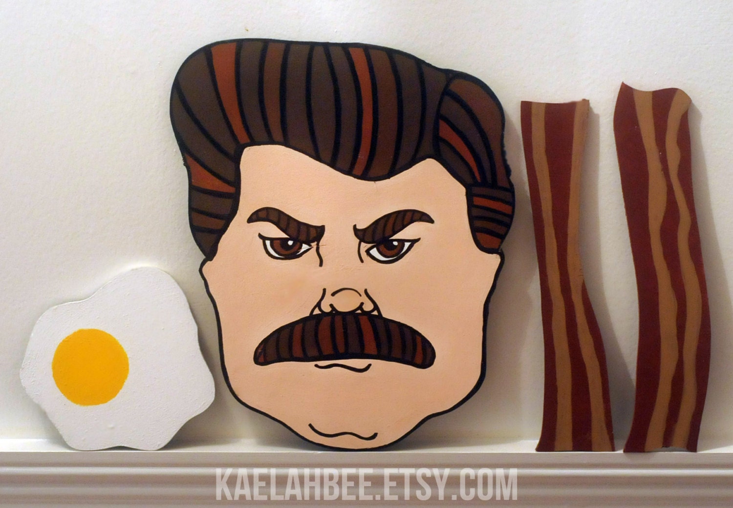 Ron Swanson Meat Tornado Wood Cut Mural Set