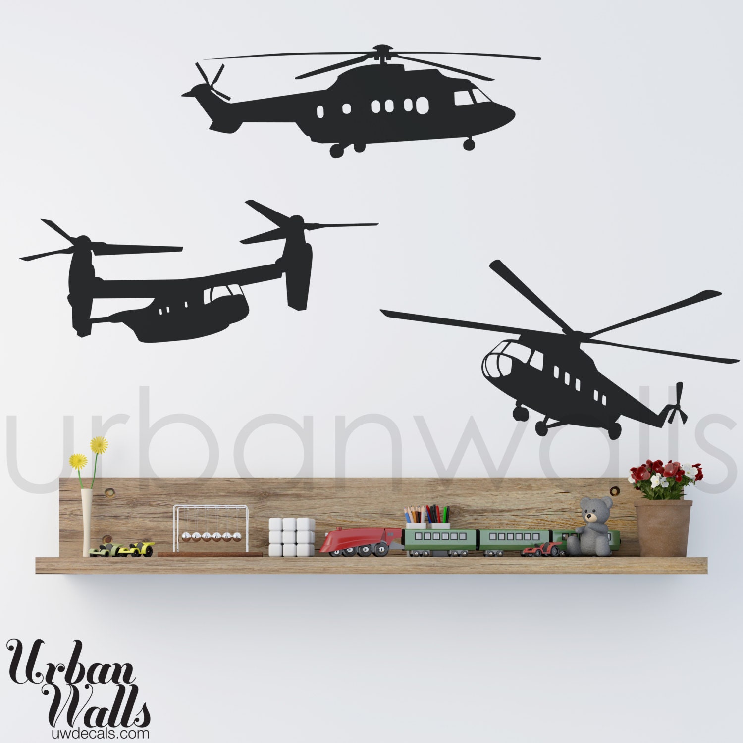 Vinyl Wall Sticker Decal Art - Helicopters