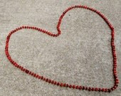 VTG 60's Silver & Fire Red Stone Bead Necklace