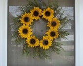 Burlap Wreath,Wreath,Sunflower wreath,Summer wreath,home decoration,birthday gift,Outdoor decor,Sunny days wreath,Spring wreath