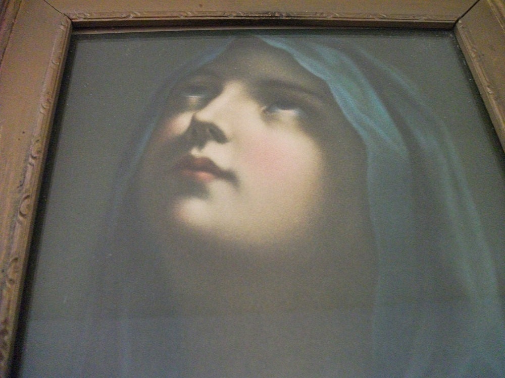 Antique Print Religious Mary