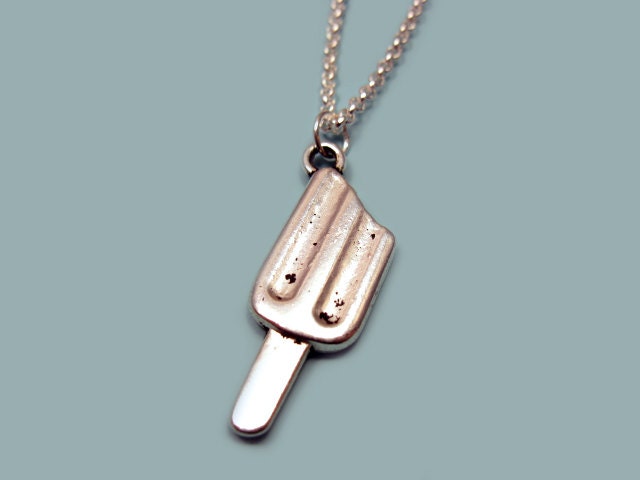 Popsicle Necklace - ice pop ice-cream food jewelry cute jewellery sweet snack dessert fun quirky rockabilly silver plated szeya designs