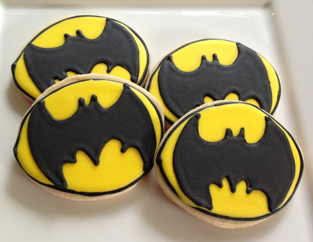 Batman cookies Birthday Party Boy Party Favors- 1 dozen Super Hero Il_170x135