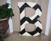 Chevron Custom Letter door hanger, wall decor --approx. 22 inches tall--MADE TO ORDER