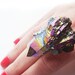 Rainbow Titanium Aura Quartz Crystal Ring