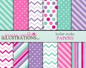 Ballet Studio Cute Digital Papers Backgrounds for Invitations, Card Design, Scrapbooking, and Web Design Il_170x135