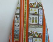 Ironing Board Cover Paris with orange stripes and cafe bicycle