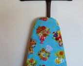Ironing Board Cover Turquoise Aqua blue with flowers in vase