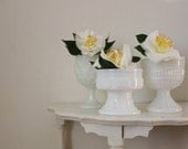 Trio of White Vintage Planters