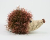 Hand Crochet Sparkly Brown Hedgehog Plush Toy