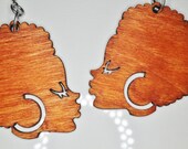 AFRO CHICK EARRINGS - Wood