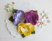 Wildflowers, set of 3 mini flower clips
