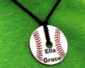 Little League Personalized Gifts  Baseball Softball Washer Pendant NecklaceCustom Name Sports Team