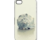 beach shell Iphone case iphone 4s cover seashell mobile accessory iphone 4 taupe blue plastic iphone 4 case