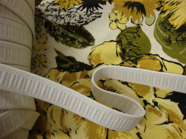 3 yards 3/4" width ( 19 mm ) white non roll elastic trim