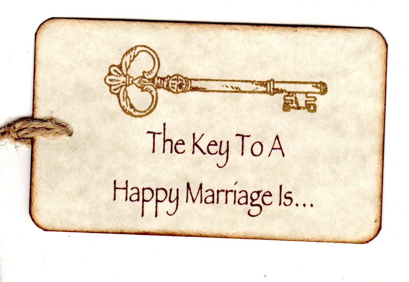 50  Wedding  Tags / Advice Cards / Wish Tree Tags / Escort Cards / Favor Tags / Key To A Happy Marriage Hang Tags / Place Cards /  Vintage