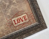 Wall Decor - Magnetic Memo Board - Magnet Board - Dry Erase Bulletin Board - Framed Memo Board - Love Design - includes matching magnets
