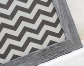 Magnet Board - Magnetic Memo Board - Dry Erase Board - Wall Decor - Housewares - Framed Memo Board - Grey Chevron Design - includes magnets