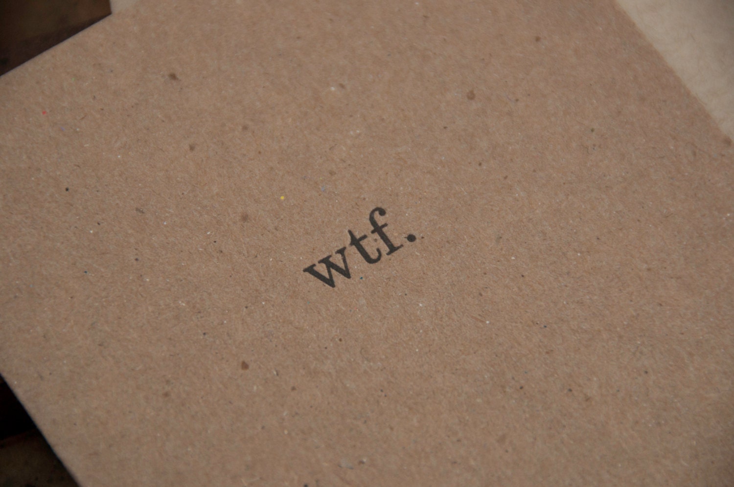 Letterpress printed card- WTF