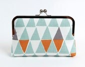 Geometric clutch triangles in aqua blue clutch purse,Weddings, Formal clutch purse, Handmade in Ireland, Bag Noir, Evening, Party clutch