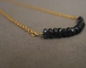 Deep Blue Sapphire and 14K Gold Chain everyday Minimalistic Necklace,Bridesmaid Bracelet, Wedding Party Jewelry, Bridal Party Jewelry