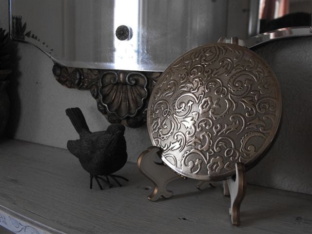 Vintage brass powder compact & mirror