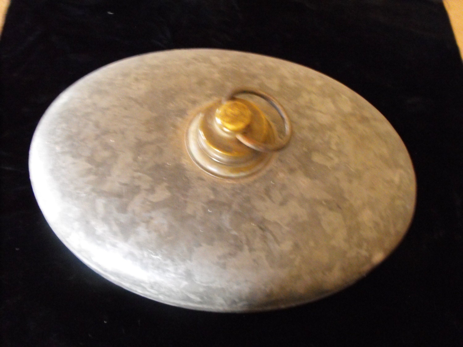Antique galvanized metal bed warmer