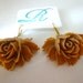 Sexy Large Mocha Resin Flower Earrings