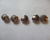 Bead, TierraCast, Antiqued, Silver Finished, Pewter, tin based alloy, 9x8mm, double sided, shell, pkg of 2.