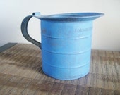 Antique Blue Metal 1 Quart Measuring Cup
