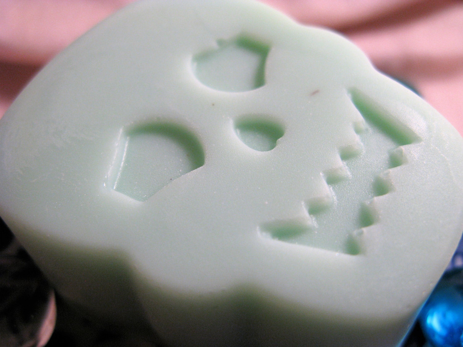 Peppermint Vanilla Castile and Hemp Skull Soap - vegan