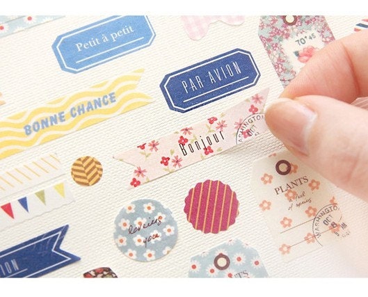 Set of 6 sheets - Diy Scrapbook Die-cut Banner Stickers