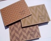 Thank You Cards - Herringbone Thank You Notes, Geometric Patterns, Modern Herringbone Thank You Card Set Kraft Orange Red Green Blue Brown