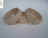 3 Diamond Cut Unfinished Wood Bangles