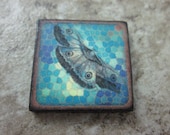 BUTTERFLY  Charm Pendant 1X1 Custom Drilled Ephemera Tile