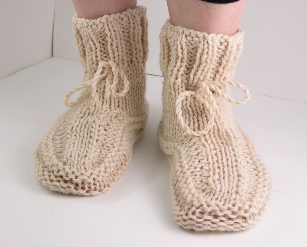 knit slipper sock women slipper socks knit socks beige cream wool