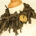 Scarf Necklace Scarf upcycled scarf recycled cotton jersey scarf ceramic long brown vegan  tagt team