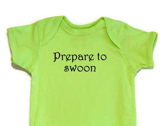 Funny Baby Onesie Prepare To Swoon Black Ink