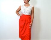 May Sale // 1970s Red Wrap Skirt // Large