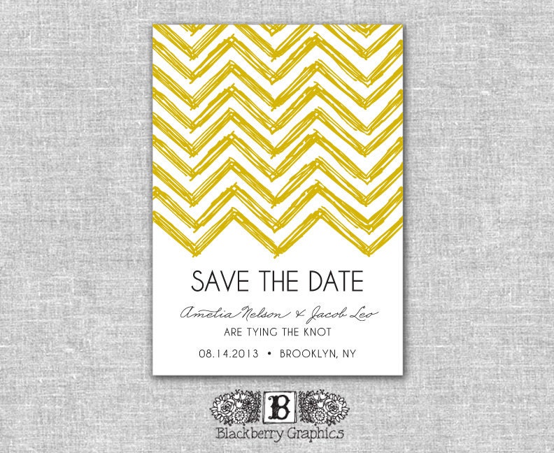 DIY you print, illustrated chevron save the date - amelia design