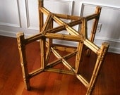 Bamboo Table Base. Bohemian Home Decor. Rattan. Cane. Wood. Square table. Dining Table. Kitchen Table. Breakfast Table. Large.