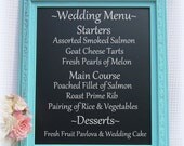 SPRING WEDDING DECOR Tiffany Blue Wedding Robin's Egg Framed Magnetic Chalkboard Shabby Chic Kitchen Shabby Chic Home Wedding Blackboards