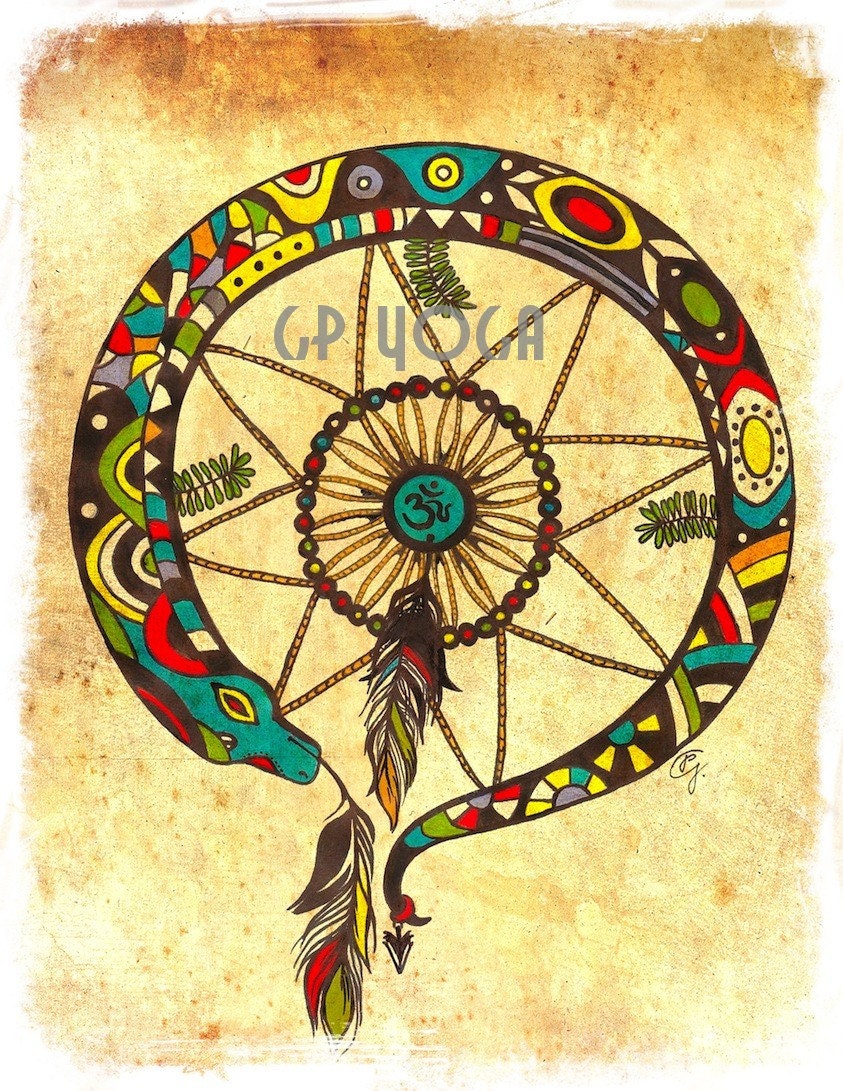 coming soon / AYAHUASCA Snake mandala DREAMCATCHER totem for men Spiritual art Healing Art Mens TATTOOS Om mandala