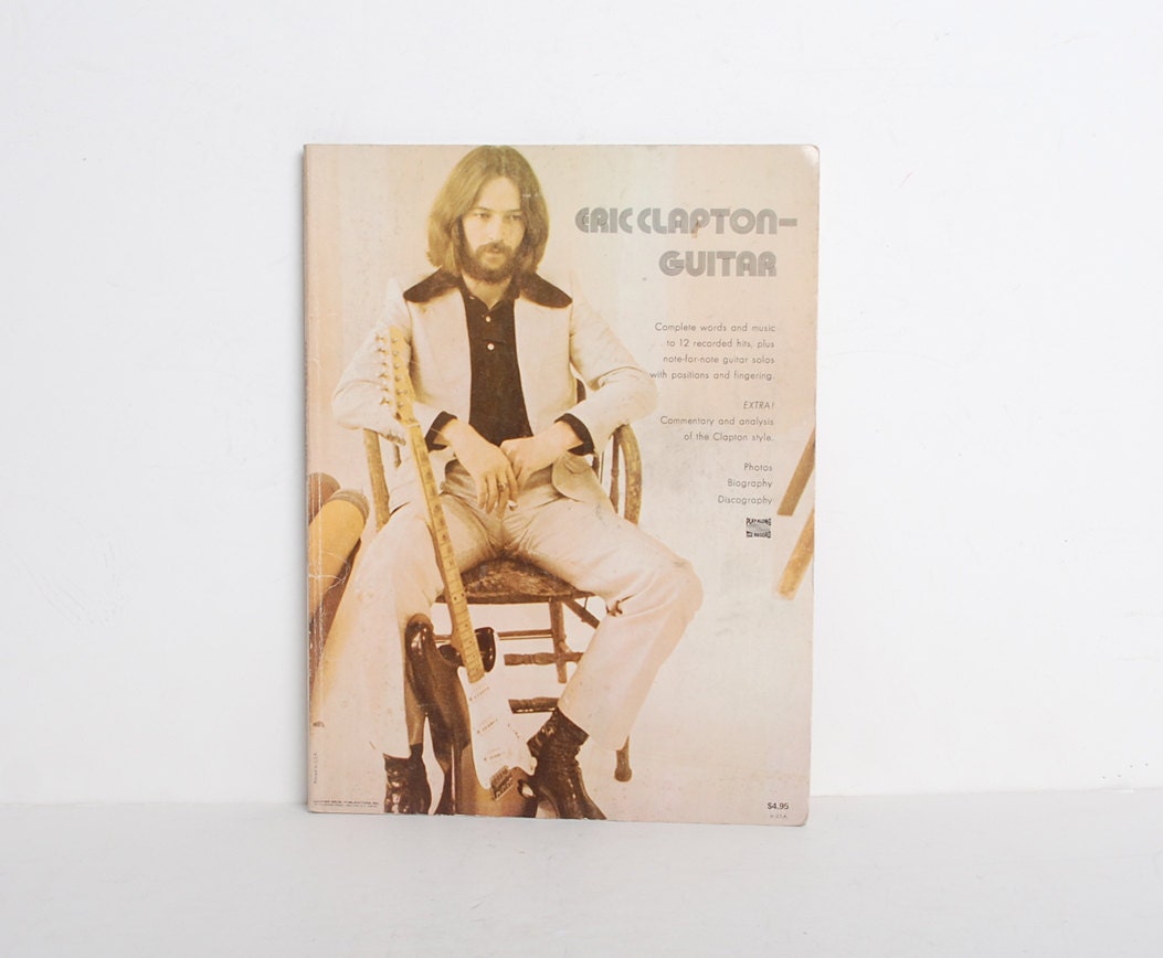 Vintage 70s Eric Clapton Guitar Tab Sheet Music