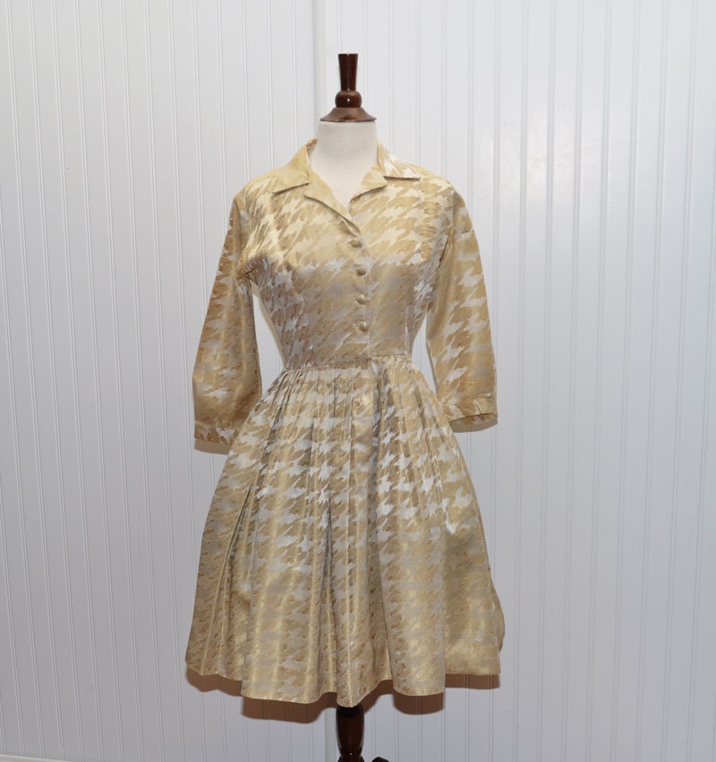 Vintage 1960 Dress Gold Brocade by An  Original Jr Theme