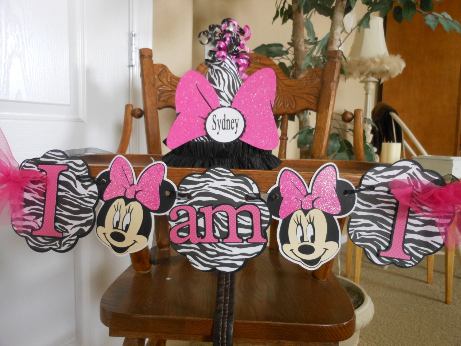 1st Birthday Petite Minnie Mouse Zebra and Pink Party Package Il_170x135