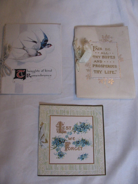 Lot of 3 Victorian Christmas Cards Antique